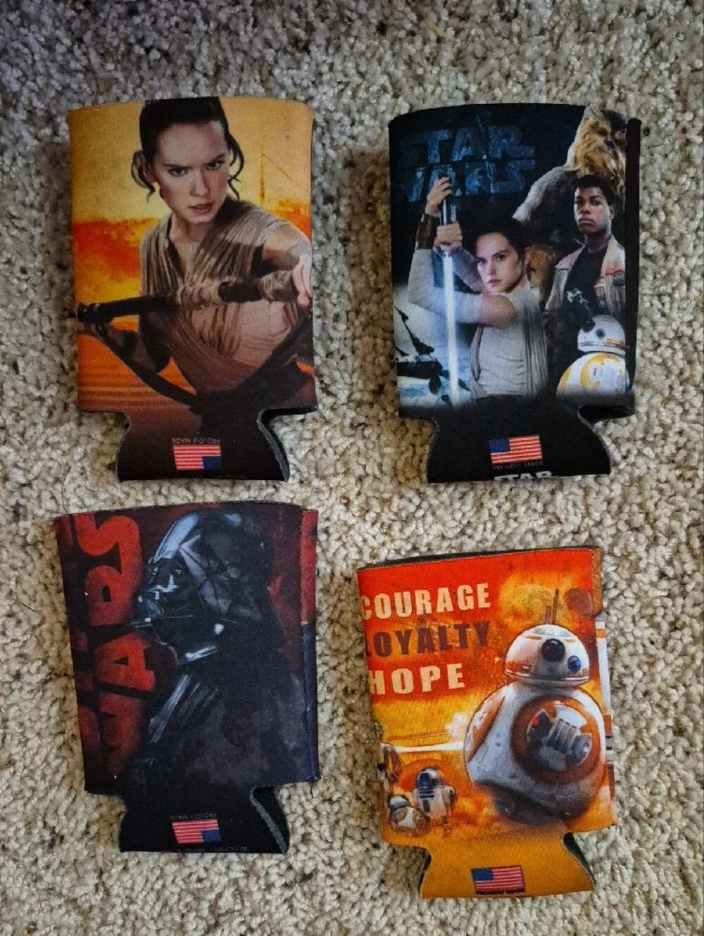 Star Wars Can Cooler Set – Black, Brown, Orange, Red Character Artwork